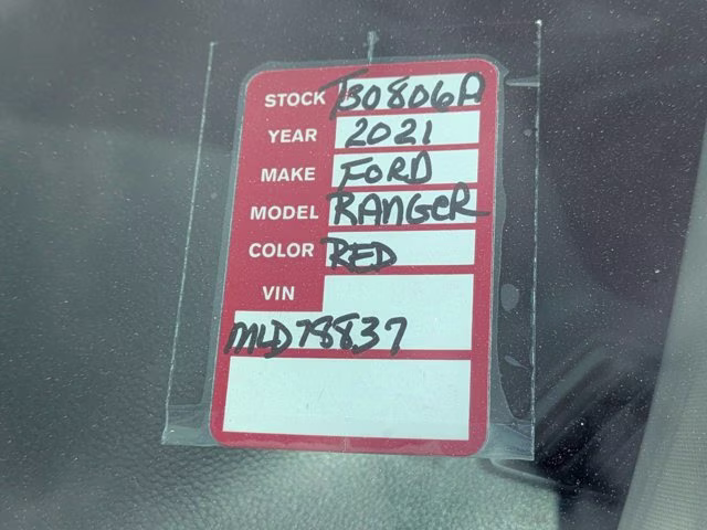 2021 Red Metallic Ford Ranger XLT 4X4 Truck