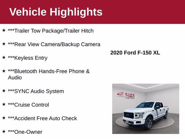 2020 Oxford White Ford F-150 XL 4X4 Truck