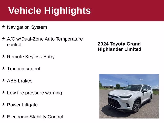 2024 Wind Chill Pearl Toyota Grand Highlander Limited AWD SUV