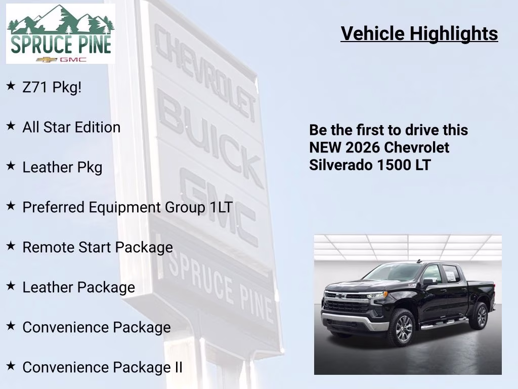 2026 Black Chevrolet Silverado 1500 LT 4X4 Truck