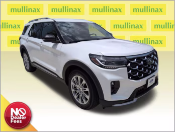 2026 Star White Metallic Tri-Coat Ford Explorer Platinum RWD SUV