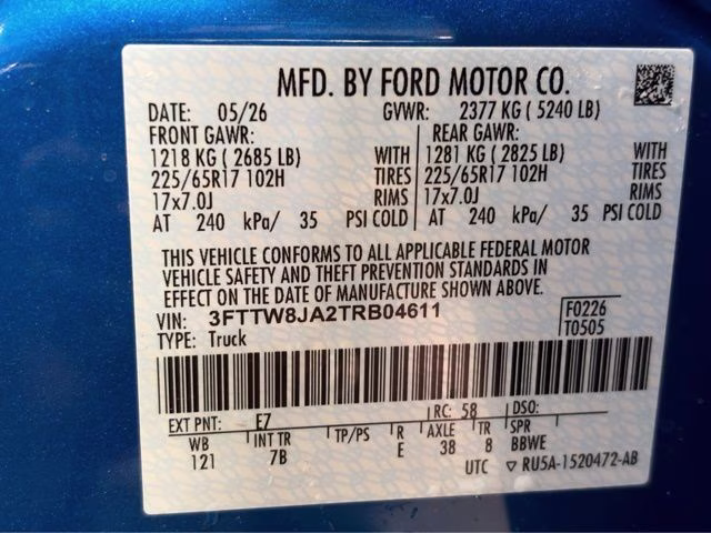 2026 Velocity Blue Ford Maverick XLT AWD Truck
