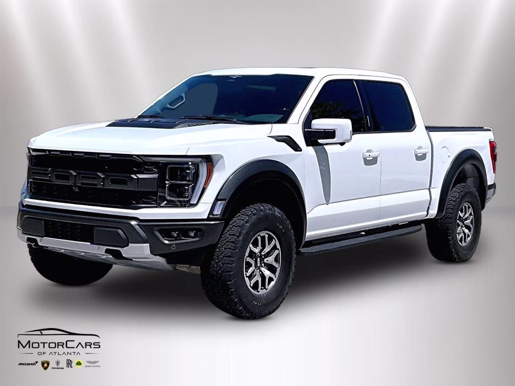 2023 Oxford White Ford F-150 Raptor Blue Recaro Special Order 4X4 Truck