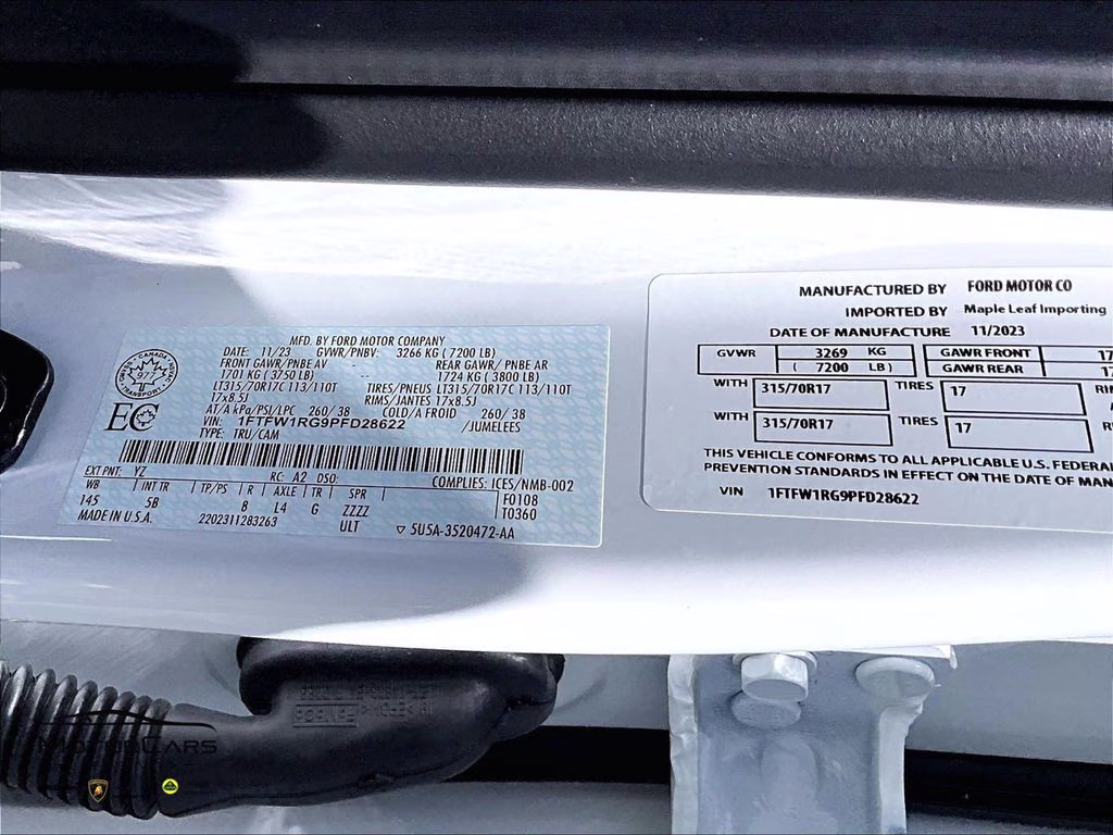 2023 Oxford White Ford F-150 Raptor Blue Recaro Special Order 4X4 Truck