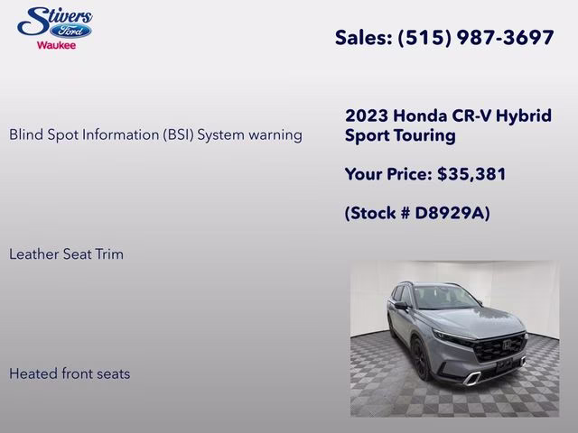 2023 Urban Gray Pearl Honda CR-V Hybrid Sport Touring AWD SUV
