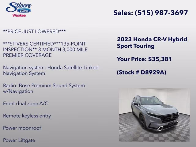 2023 Urban Gray Pearl Honda CR-V Hybrid Sport Touring AWD SUV