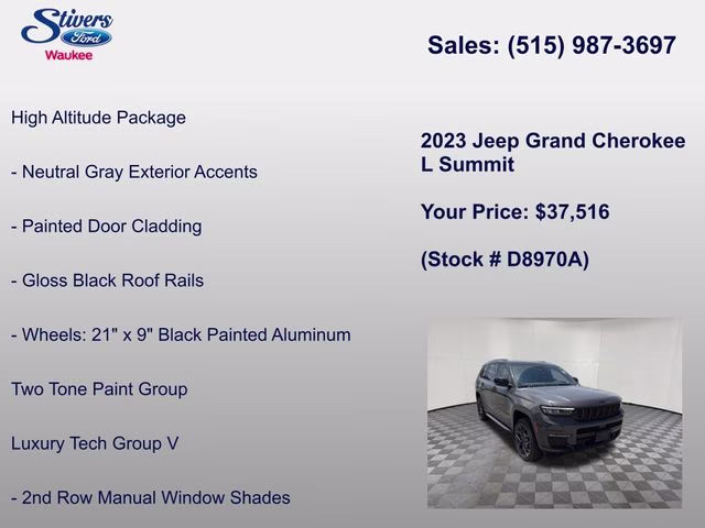 2023 Baltic Gray Metallic Clearcoat Jeep Grand Cherokee L Summit 4X4 SUV