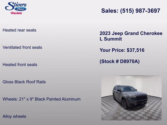 2023 Baltic Gray Metallic Clearcoat Jeep Grand Cherokee L Summit 4X4 SUV