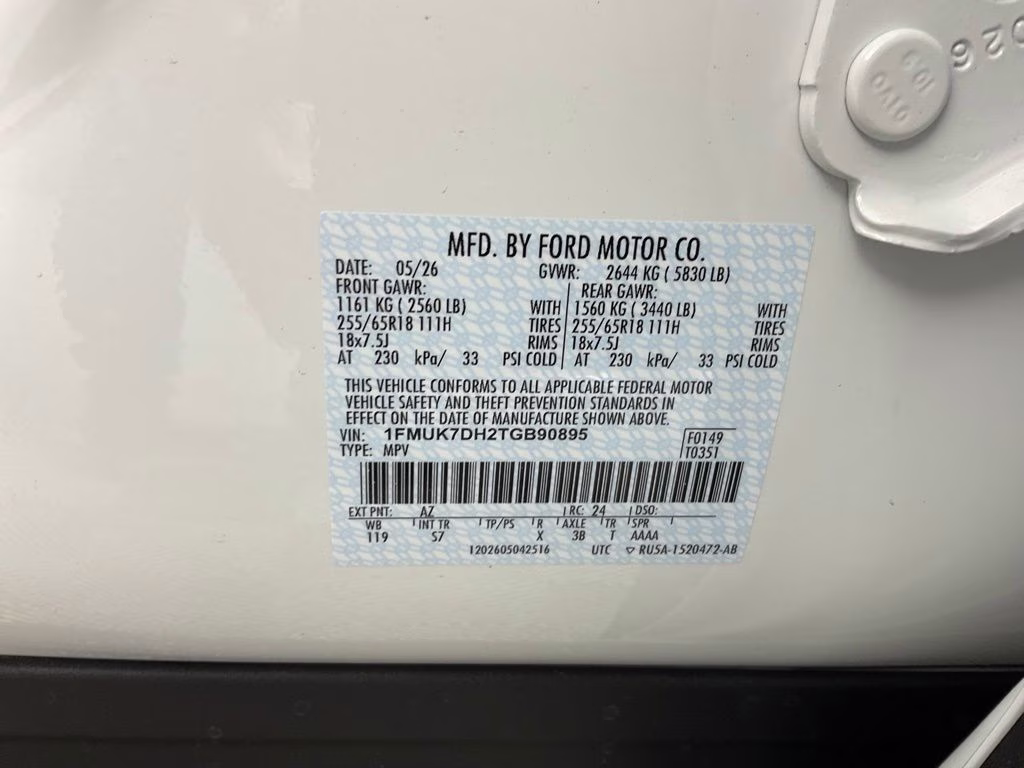 2026 White Metallic Ford Explorer Active RWD SUV