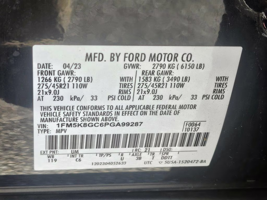 2023 Agate Black Metallic Ford Explorer ST 4X4 SUV