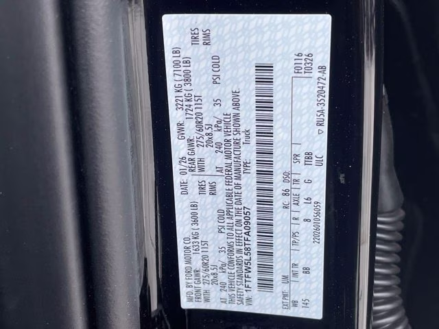 2026 Agate Black Metallic Ford F-150 LARIAT 4X4 Truck