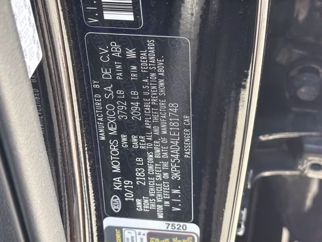 2020 Aurora Black Kia Forte EX FWD Sedan