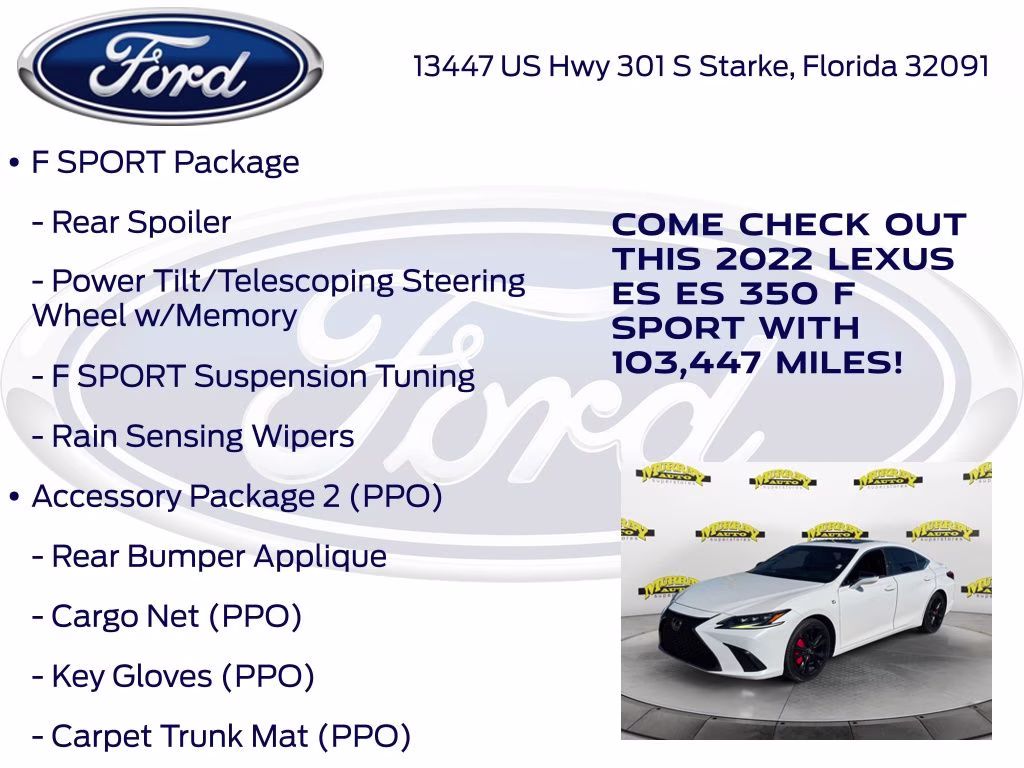 2022 Ultra White Lexus ES 350 F Sport FWD Sedan