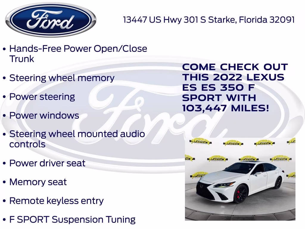 2022 Ultra White Lexus ES 350 F Sport FWD Sedan