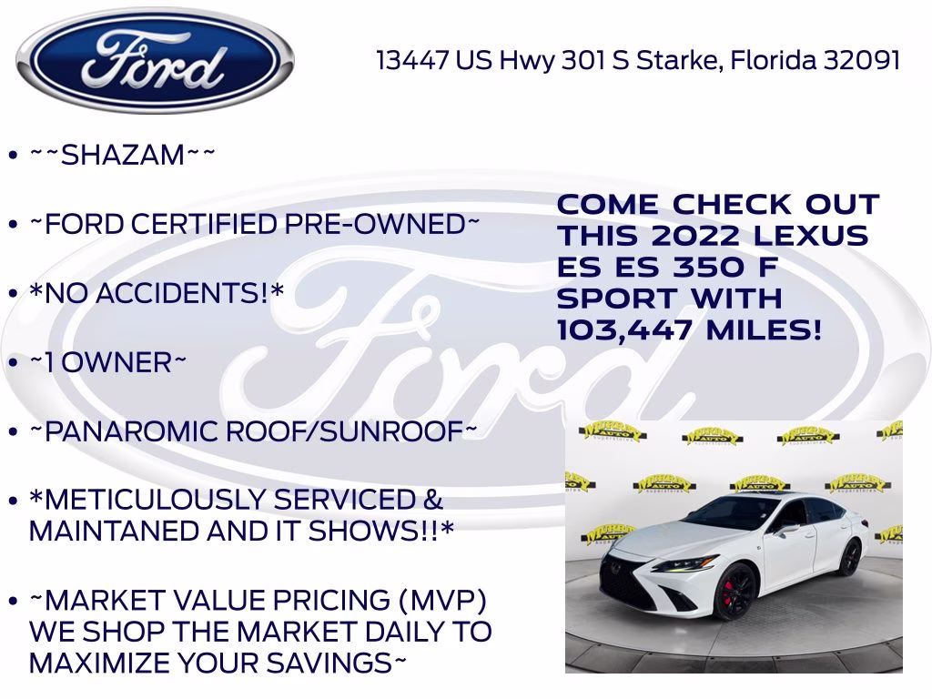 2022 Ultra White Lexus ES 350 F Sport FWD Sedan