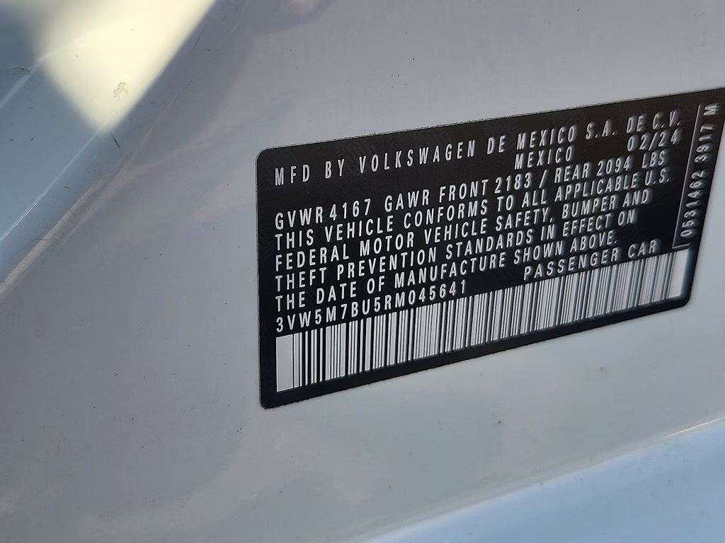 2024 Pure White Volkswagen Jetta 1.5T S FWD Sedan