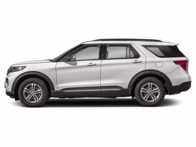 2023 Star White Metallic Tri-Coat Ford Explorer XLT RWD SUV
