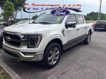 2021 Star White Metallic Tri-Coat Ford F-150 King Ranch Crew Cab Pickup 4X4 Truck