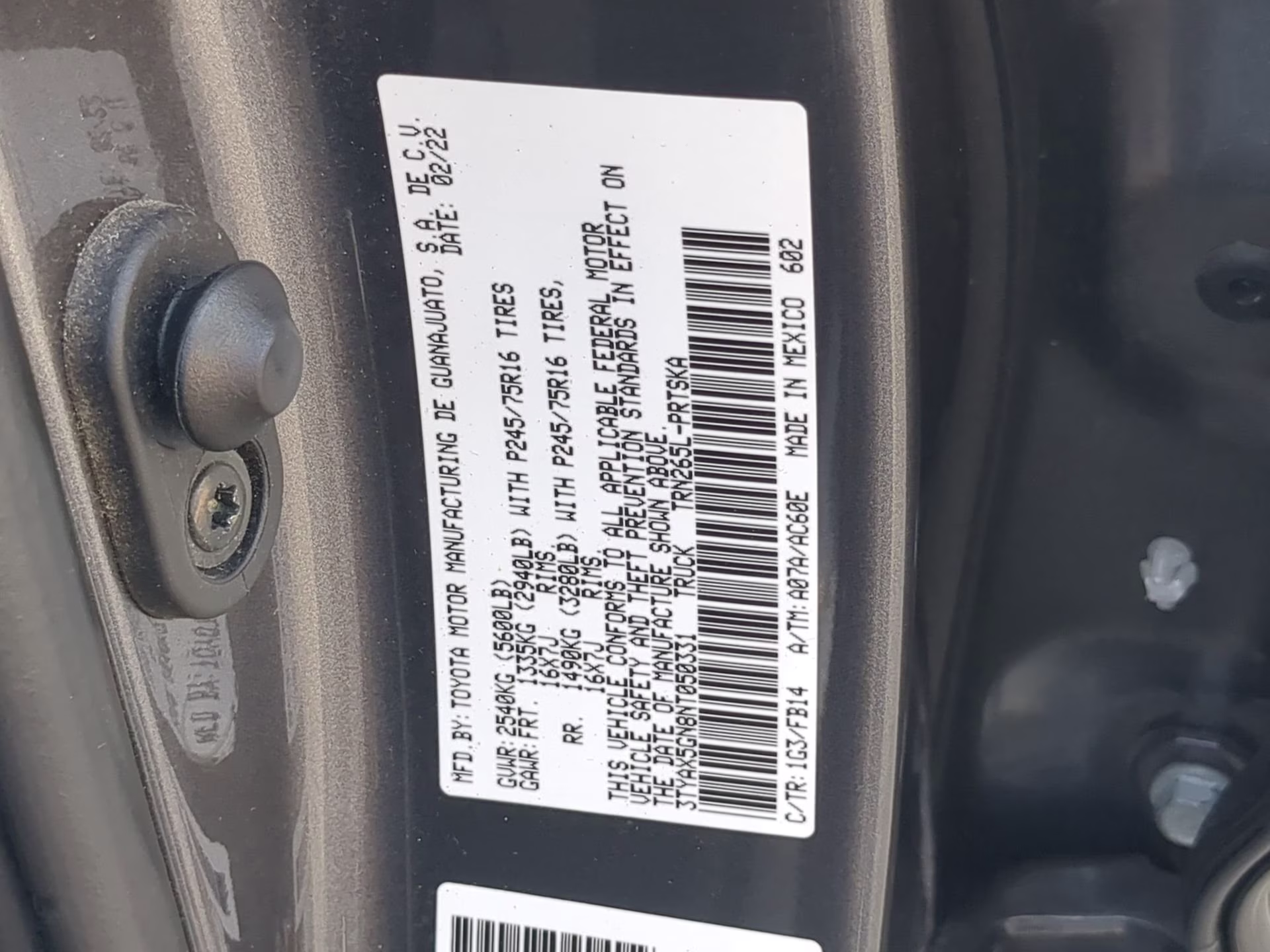 2022 Magnetic Gray Metallic Toyota Tacoma 2WD SR Crew Cab Pickup RWD Truck