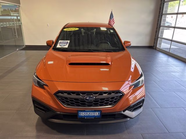 2022 Solar Orange Pearl Subaru WRX Base AWD Sedan