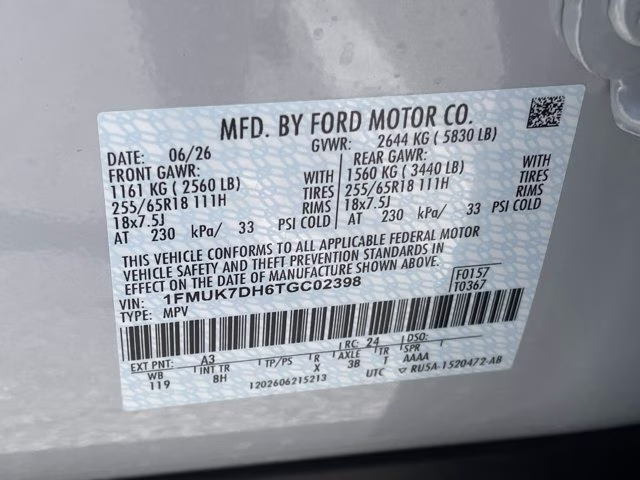 2026 Space White Metallic Ford Explorer Active RWD SUV