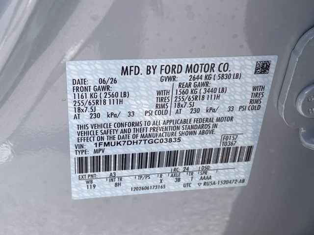 2026 Space White Metallic Ford Explorer Active RWD SUV