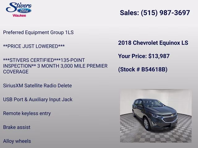 2018 Nightfall Gray Metallic Chevrolet Equinox LS AWD SUV