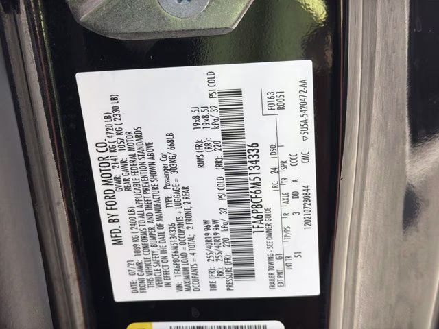 2021 Shadow Black Ford Mustang GT Premium RWD Coupe