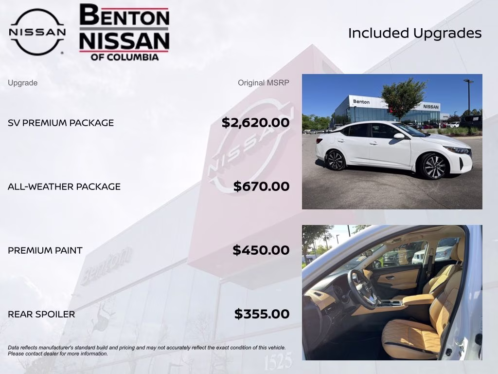2025 Aspen White Tricoat Nissan Sentra SV FWD Sedan