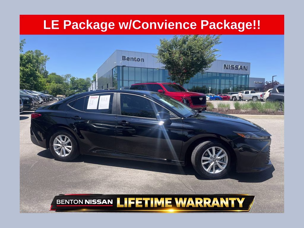 2025 Midnight Black Metallic Toyota Camry LE FWD Sedan