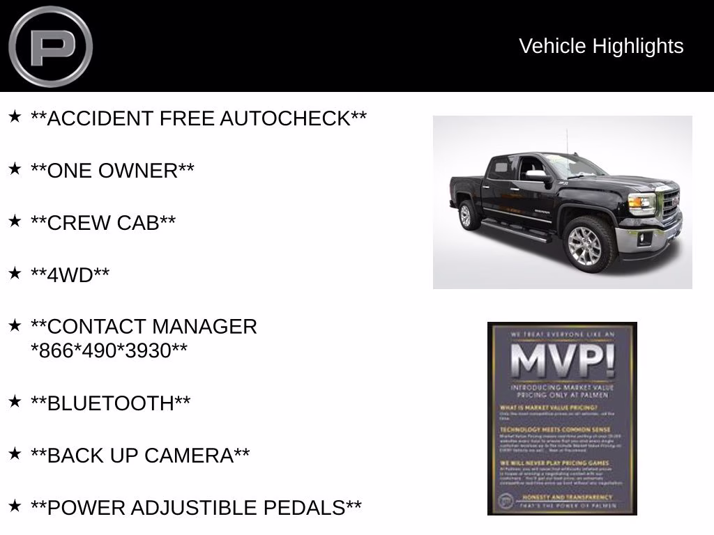 2015 Onyx Black GMC Sierra 1500 SLT 4X4 Truck