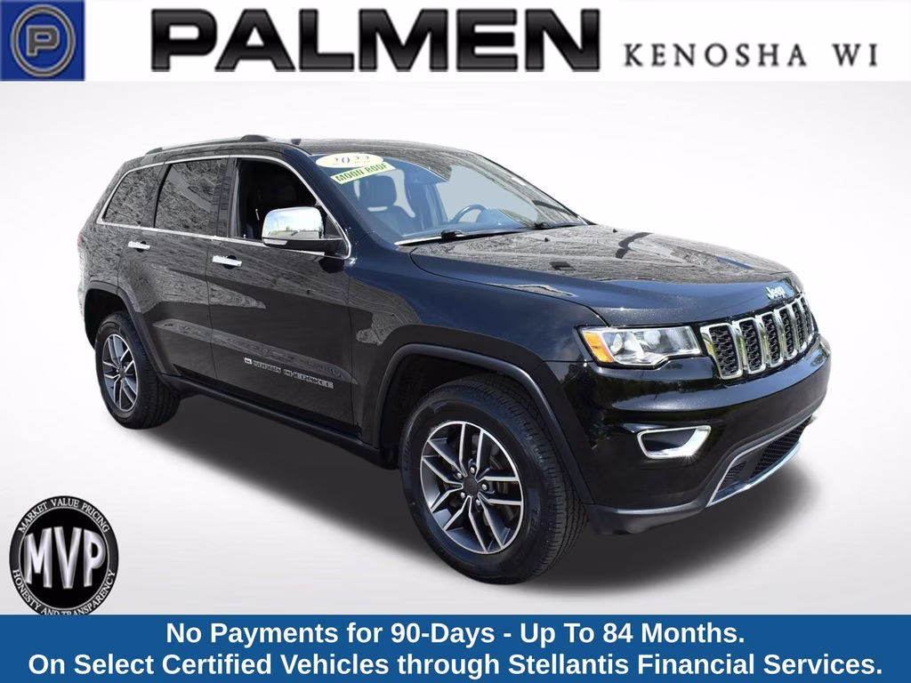 2022 Diamond Black Crystal Pearlcoat Jeep Grand Cherokee WK Limited 4X4 SUV