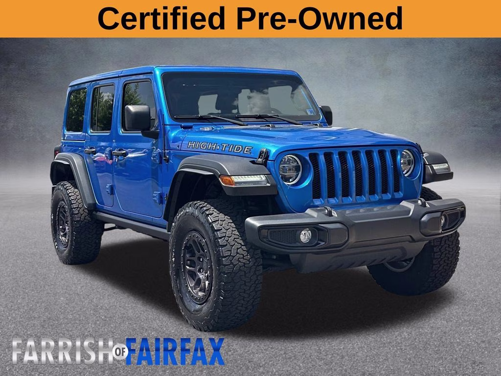 2022 Hydro Blue Pearl Coat Jeep Wrangler Unlimited High Tide 4X4 SUV