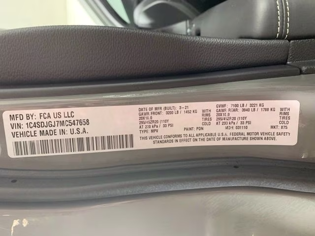2021 Destroyer Gray Clearcoat Dodge Durango SRT 392 AWD SUV