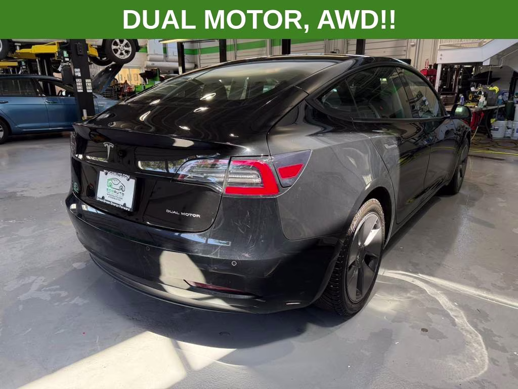 2022 Solid Black Tesla Model 3 Long Range AWD Sedan