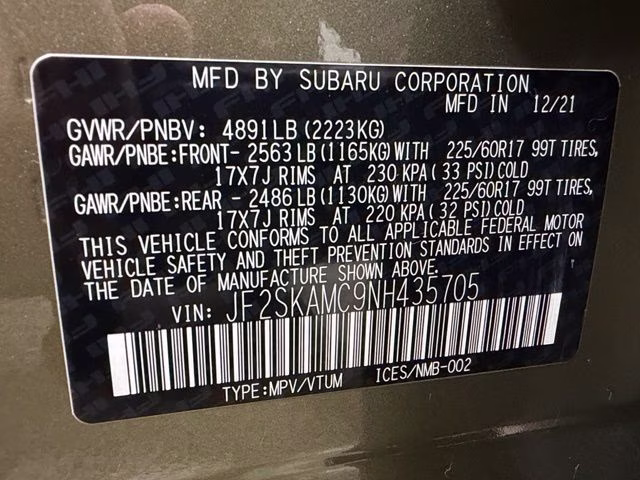 2022 Autumn Green Metallic Subaru Forester Wilderness AWD SUV