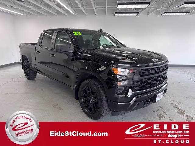 2023 Black Chevrolet Silverado 1500 Custom 4X4 Truck