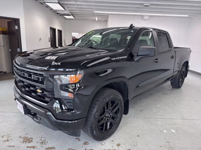 2023 Black Chevrolet Silverado 1500 Custom 4X4 Truck