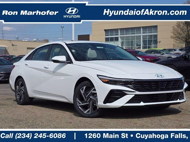 2025 Serenity White Hyundai Elantra Hybrid Limited FWD Sedan