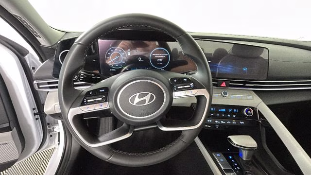 2025 Serenity White Hyundai Elantra Hybrid Limited FWD Sedan