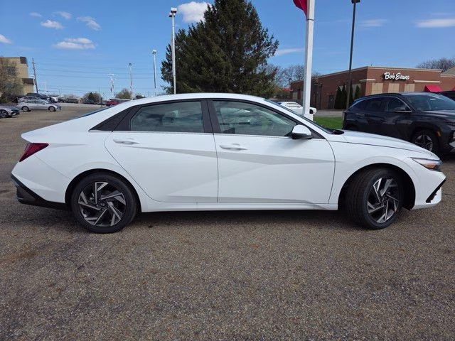 2025 Serenity White Hyundai Elantra Hybrid Limited FWD Sedan