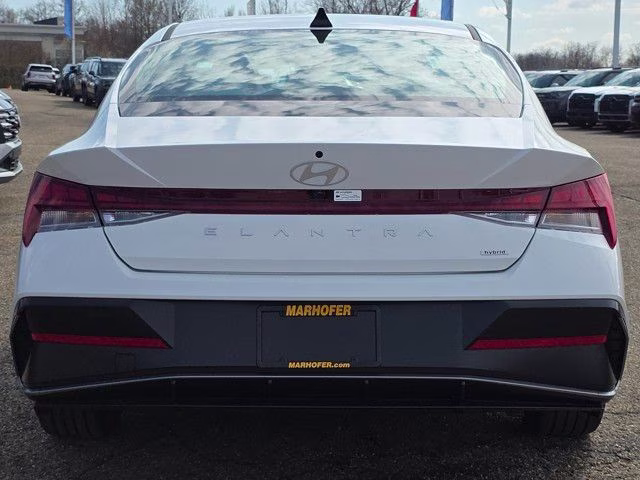 2025 Serenity White Hyundai Elantra Hybrid Limited FWD Sedan