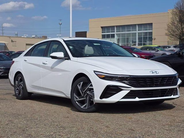 2025 Serenity White Hyundai Elantra Hybrid Limited FWD Sedan