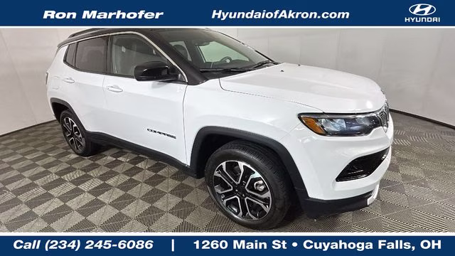2023 Bright White Clearcoat Jeep Compass Limited 4X4 SUV