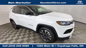 2023 Bright White Clearcoat Jeep Compass Limited 4X4 SUV