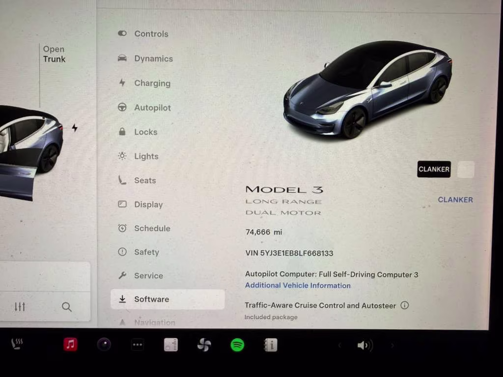 2020 Gray Tesla Model 3 Long Range AWD Sedan