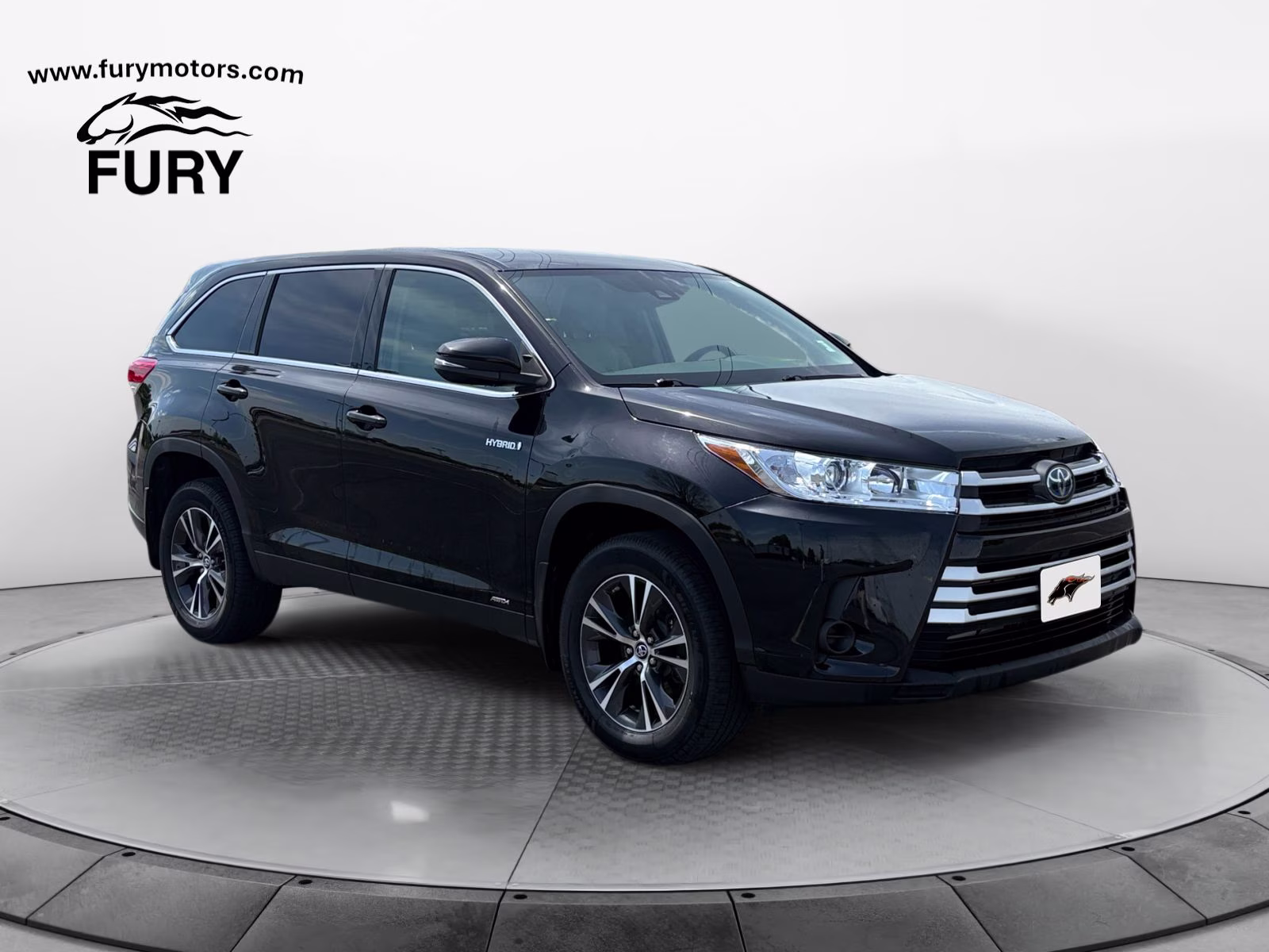 2019 Midnight Black Metallic Toyota Highlander Hybrid LE AWD SUV