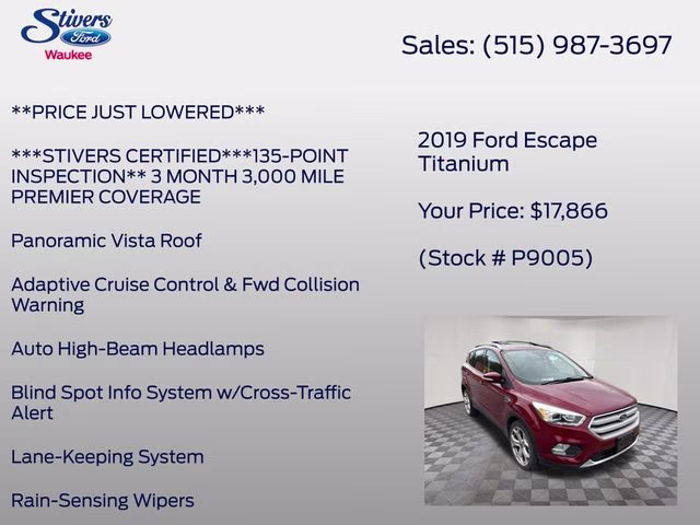 2019 Ruby Red Metallic Ford Escape Titanium FWD SUV
