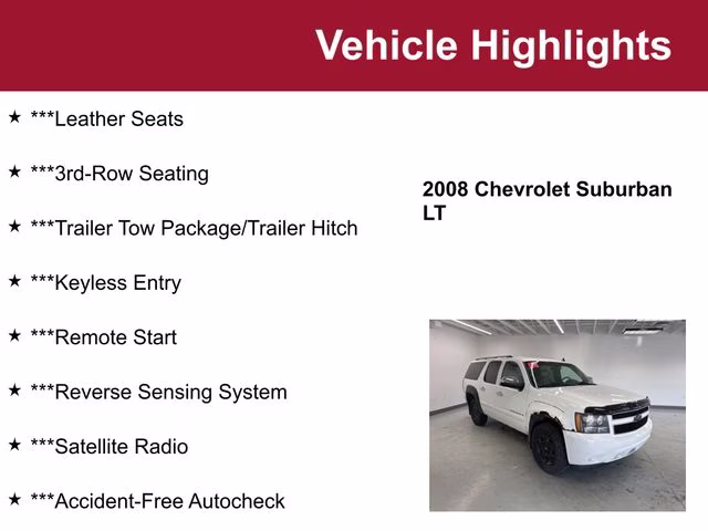 Used 2008 Chevrolet Suburban LT with VIN 1GNFK16308J228623 for sale in Waite Park, Minnesota