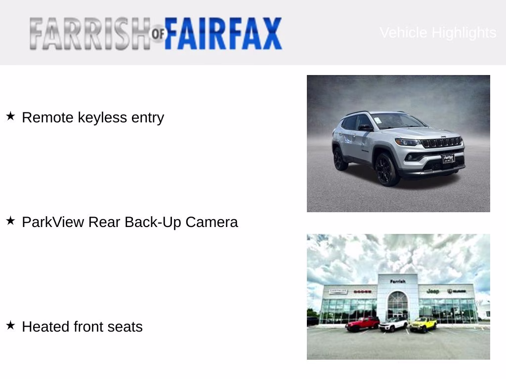 2026 Silver Zynith Metallic Clearcoat Jeep Compass Latitude 4X4 SUV